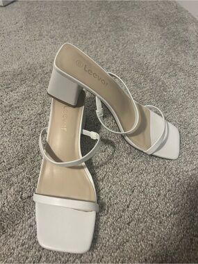 White chunky strappy heel size 8.